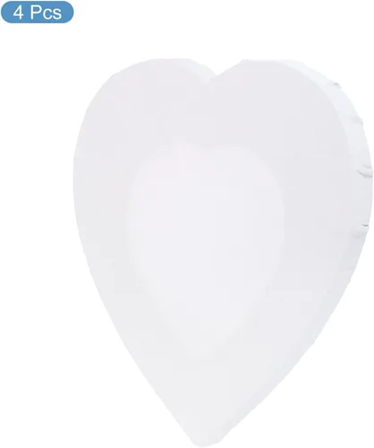 Vista 3 de PATIKIL Paquete de 4 paneles de madera con forma de corazón de 8 x 8 pulgadas, paneles de arte en blanco estirados para pintura acrílica, óleo