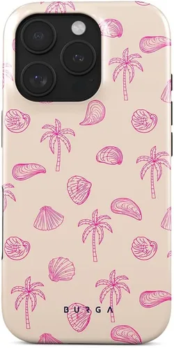Vista 54 de BURGA - Funda p/teléfono compatible con iPhone 13 Pro, carcasa rígida híbrida de 2 capas + Funda protectora de silicona, almendras latte a lunares