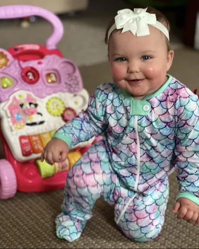 Vista 4 de UNIFACO Pijama de una pieza con pies para bebés y niñas de 0 a 12 meses con cierre de cremallera frontal