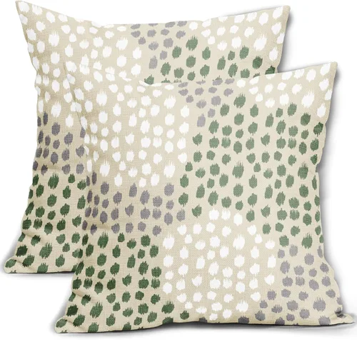 Vista 56 de Sweetshow Juego de 2 fundas de almohada de 16 x 16 pulgadas, diseño bohemio, con diseño de lunares, moderno y moderno, para exteriores, decorativas