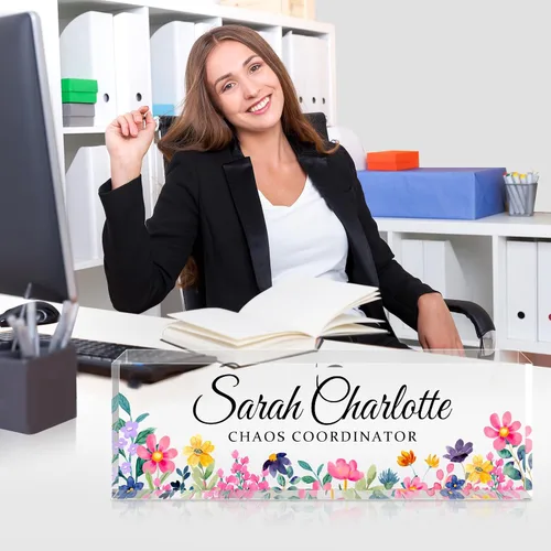 Vista 6 de Placa de nombre de oficina personalizada para escritorio, placa de nombre, regalos personalizados para compañeros de trabajo, jefe, profesor