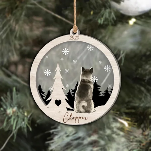 Vista 21 de Nazenti Adorno de Navidad conmemorativo personalizado, regalo personalizado de recuerdo de perro, condolencias por pérdida de mascotas, sabueso