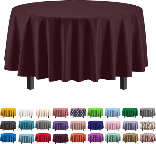 Vista 10 de Party Solids Paquete de 4 manteles de plástico color azul aguamarina, 54 x 108 pulgadas, mantel desechable para fiestas y pícnics