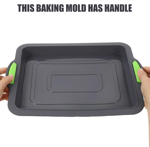 Vista 4 de BESTonZON Molde de silicona para tartas de 13 x 9 pulgadas, resistente al calor, antiadherente, utensilios para hornear para horno multifunción