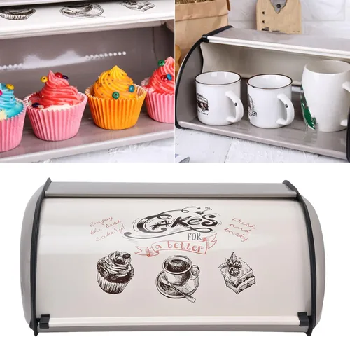 Vista 7 de Caja de pan de gran capacidad, lindo patrón, rollo de puerta, pan, almacenamiento de pan, para panadería doméstica