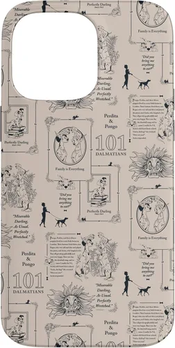 Vista 21 de Funda con estampado de libro vintage para iPhone 16 Disney 101 Dálmatas