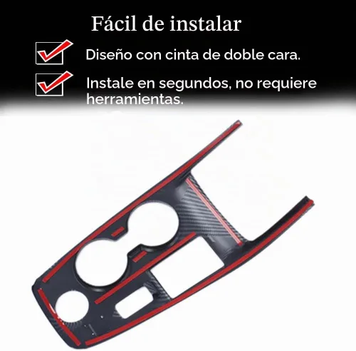 Vista 5 de XITER Perilla de Palanca de Cambios de Automóvil Estilo Fibra de Carbono Cubierta de Panel de Consola Consolas Centrales Fundas de Palanca Perillas