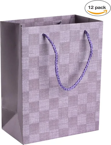 Vista 2 de Hammont Bolsas de regalo de boda para dama de honor, recuerdos de fiesta de diseño a cuadros, paquete de 12 bolsas de regalo estampadas con papel