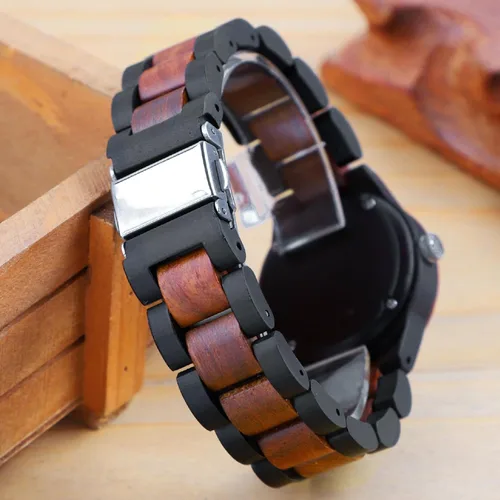Vista 32 de Dentily Relojes de madera natural para mujer, reloj de cuarzo hecho a mano, reloj de pulsera único deportivo para mujer