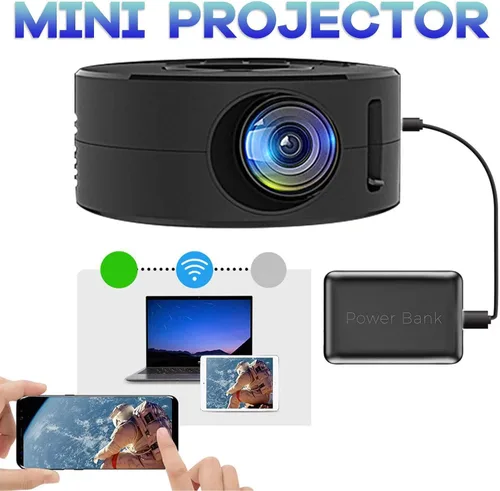 Vista 2 de Proyector para el hogar, mini proyector 1080P, amigable con los ojos, control remoto, interfaces USB y audio, soporte para cajas de TV, portátiles