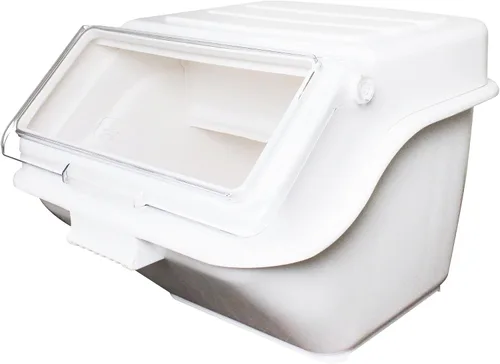 Vista 6 de TrueCraftware - Contenedor de 2 galones para ingredientes (40 tazas), contenedor de almacenamiento blanco con tapa superior abatible transparente