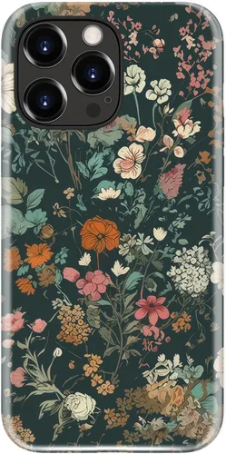 Vista 23 de LUMARKE Funda para iPhone 14/iPhone 13, lindo Y2K floral, carga inalámbrica Mosaico Tortuga Shell