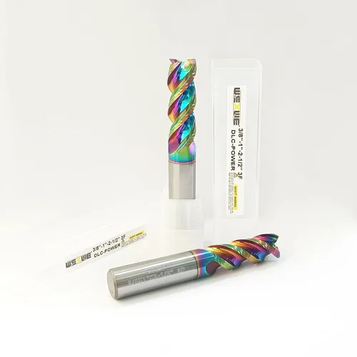 Vista 17 de Juego de fresas de extremo cuadrado de carburo WEXWE Tools Serie DLC, revestimiento tipo diamante, fresa para aluminio, cobre, aleaciones