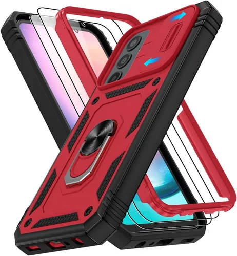 Vista 154 de Gritup Funda para Google Pixel 6 con cubierta deslizante para cámara y protector de pantalla (2 unidades), soporte de anillo giratorio 360°, funda