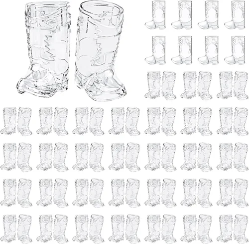 Vista 20 de SAIAOKJ Vasos de Chupito en Forma de Bota de Vaquero, 12 Piezas de 1 Onza Vasos de Chupito Mini de Plástico en Forma de Bota, Vasos de Plástico