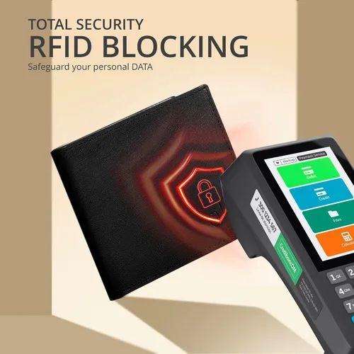 Vista 63 de Carteras RFID delgadas para hombres - Cartera de bolsillo frontal de piel genuina