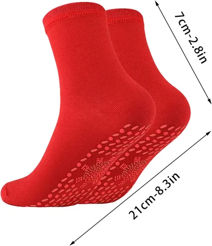 Vista 2 de GURSAC Calcetines calefactables de turmalina, magnéticos, cómodos, cálidos, unisex, transpirables, cálidos, de algodón, para esquí al aire libre
