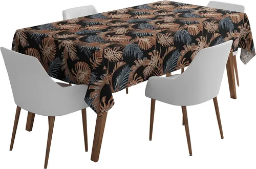 Vista 22 de Mantel cuadrado para interiores y exteriores de 58 x 58 pulgadas, mantel cuadrado impermeable para mesa de patio, manteles de primavera/verano