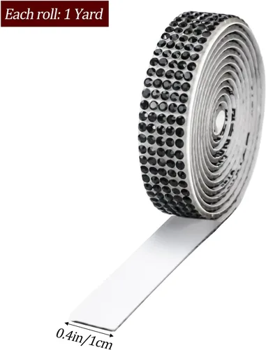 Vista 3 de Cinta de diamantes de imitación brillantes de 0.4 pulgadas para manualidades, tiras de cristal autoadhesivas, calcomanías de diamantes de imitación