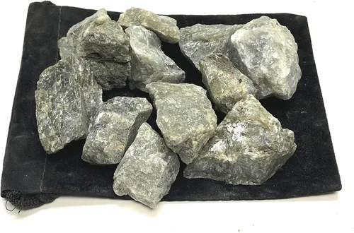 Vista 2 de Zentron Labradorita áspera natural, incluye bolsa de terciopelo, piezas grandes de 1 pulgada (1/2 libra)