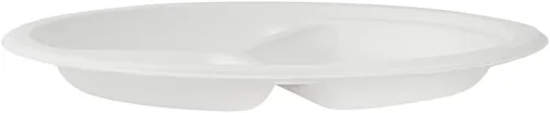 Vista 12 de Restaurantware Platos redondos sin PFAS añadidos de 10.3 x 1 pulgada, 100 platos desechables, sostenibles, 3 compartimentos, platos de bagazo
