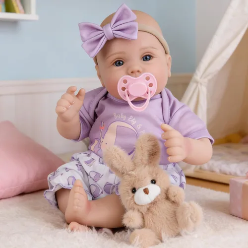Vista 12 de Milidool Muñecas bebé realistas renacidas para niñas - Muñeca de recién nacida realista de 18 pulgadas, lindo regalo para niños de 3 años