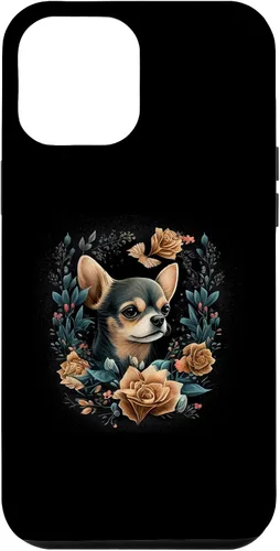 Vista 10 de iPhone 12 mini Chihuahua Lindo perro Hermoso Flores Niña Estuche para plantas