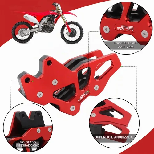 Vista 4 de AnXin Protector de guía de cadena de motocicleta CNC para CRF150F 2003-2009 2012-2017 CRF230F 2003-2017 2019 CRF250F 2019-2023 Dirt Pit Bike Rojo