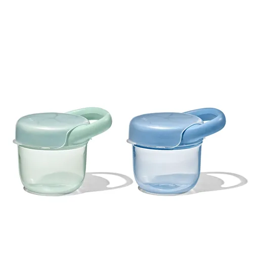Vista 6 de OXO Tot Taza de aperitivos con tapa, 2 unidades, ópalo y flor