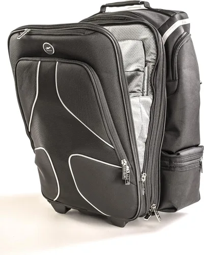 Vista 3 de MYGOFLIGHT PLC Traveler - Equipaje rodante de lado suave y bolsa de vuelo iPad y laptop ruedas de aluminio telescópico y nailon balístico