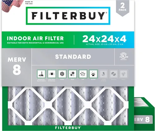 Vista 78 de Filterbuy Filtro de aire MERV 8 de 8 x 14 x 1 pulgadas para defensa contra el polvo y las alergias (paquete de 2), filtros electrostáticos plisados