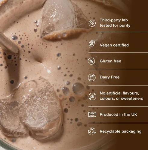 Vista 5 de Vivo life Proteína vegana en polvo 0.74 oz de guisantes y cáñamo, proteína a base de plantas por cucharada 30 porciones (31.7 onzas, sin sabor)