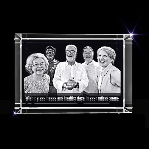 Vista 8 de Regalo personalizado con foto de cristal grabada en 3D (rectángulo pequeño (3 x 2 x 2 pulgadas)