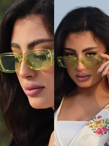 Vista 4 de 4 Pieces Retro Sunglasses Small Rectangle Trendy Vintage 90s Y2K Sunglasses for Women