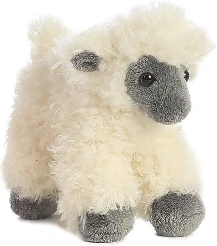 Vista 5 de Aurora® - Adorable Mini Flopsie™ oveja de cara negra de peluche - Animal de peluche, facilidad para jugar, compañero eterno - Blanco, 8 pulgadas
