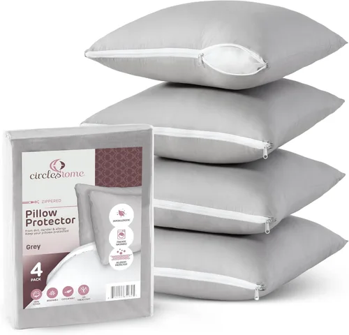 Vista 7 de CIRCLESHOME Protectores de Almohadas Decorativas – Fundas de almohada 100% algodón transpirable – Fundas de almohada cuadradas de 24 x 24 – Protege