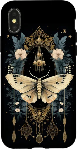 Vista 5 de iPhone 16 Celestial Moth Witchy Butterfly Botanical Moon Boho Flowers Case