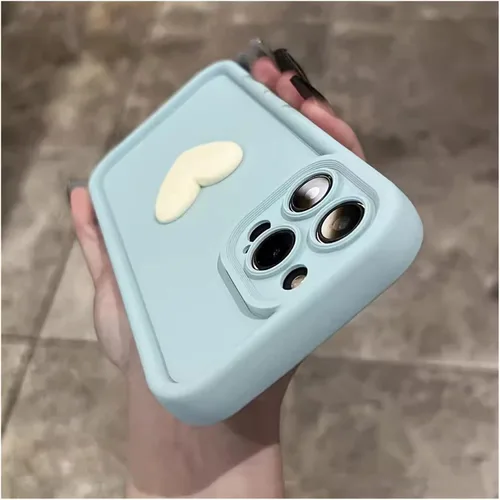 Vista 7 de Lujosa funda de silicona de silicona con diseño de corazón 3D para iPhone 15, 14, 13, 12, 11 Pro Max, X, XR, XS Max, funda trasera suave a prueba