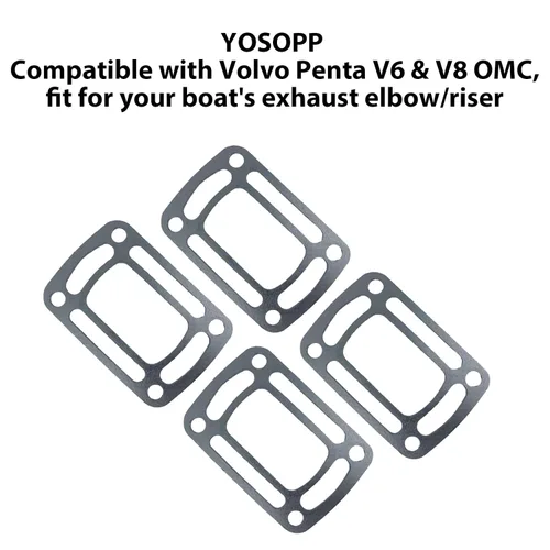 Vista 4 de Juntas para motor Volvo - Piezas de codo de escape del mercado de accesorios para barco, OMC Cobra V6 V8 Colector Riser 4pcs - 3850496 3863191