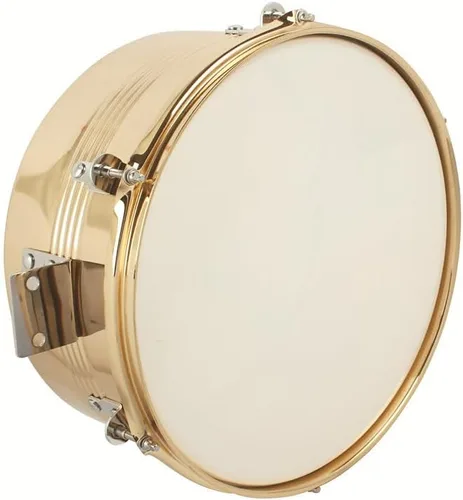 Vista 2 de Lykos Percussion - Juego de batería Timbales de 13 y 14 pulgadas con soporte y cencerro (dorado)