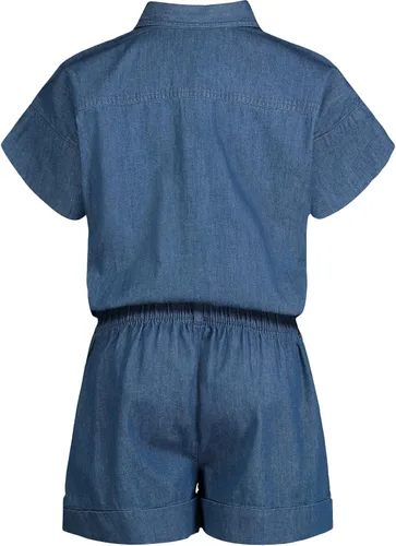 Vista 2 de Calvin Klein Girls' Short Sleeve Lightweight Denim Romper