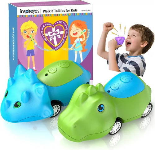 Vista 18 de Inspireyes Walkie Talkies para niños, paquete de 2 recargables de largo alcance, juguetes para niños y niñas de 3 a 12 años, juguete de radio de 2