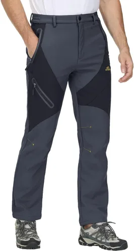 Vista 2 de MAGCOMSEN Men's Winter Pants Snow Pants Fleece Lined Water Resistant 4 Zip Pockets Skiing Pants