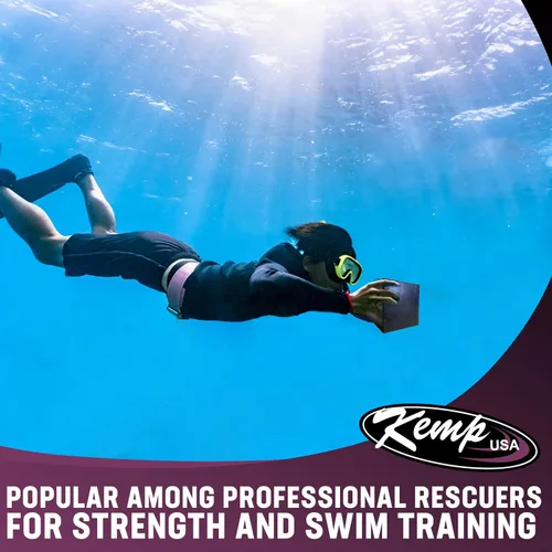 Vista 2 de Kemp USA - Ladrillo de buceo de goma de 10 libras, peso de agua rectangular duradero Durable Rubber Construction, High-Quality Molded 10 Lb Diving