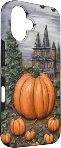 Vista 3 de iPhone 16 Vintage Floral Aesthetic Halloween Pumpkin Fall Autumn Case