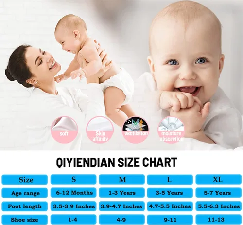 Vista 3 de 6 pares de calcetines antideslizantes y cálidos con puños para bebés, niños y niñas