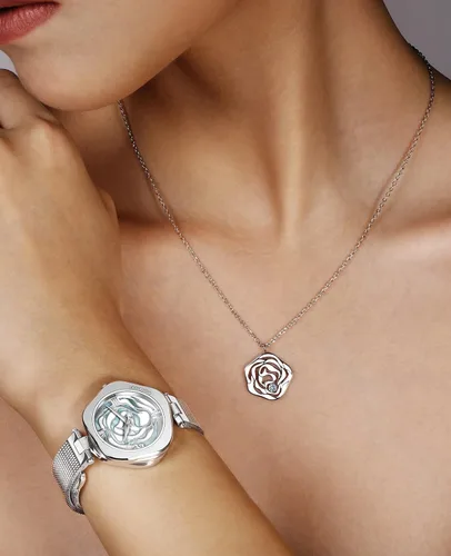 Vista 5 de CIGA Design Relojes para mujer Dinamarca Rose Series Reloj de pulsera de cuarzo o esqueleto mecánico automático con collar de regalo