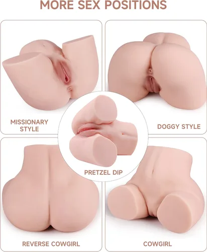 Vista 6 de Masturbador masculino de 19.84 libras, coños de bolsillo, textura de piel realista, suave culo grande y coño, juguete sexual para adultos, vagina