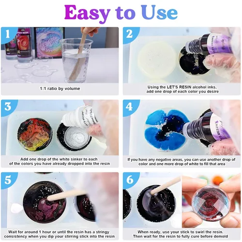 Vista 3 de LET'S RESIN Resina Epoxi Sin Burbujas, Kit de Resina Cristalina Transparente de 23oz para Manualidades, Joyería, Arte, Fundición, Kit de Arte DIY