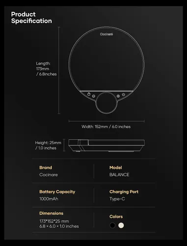 Vista 9 de Cocinare Balanza digital de café, control de precisión con tres modos: asistencia de preparación, pesaje, competencia, báscula digital de cocina